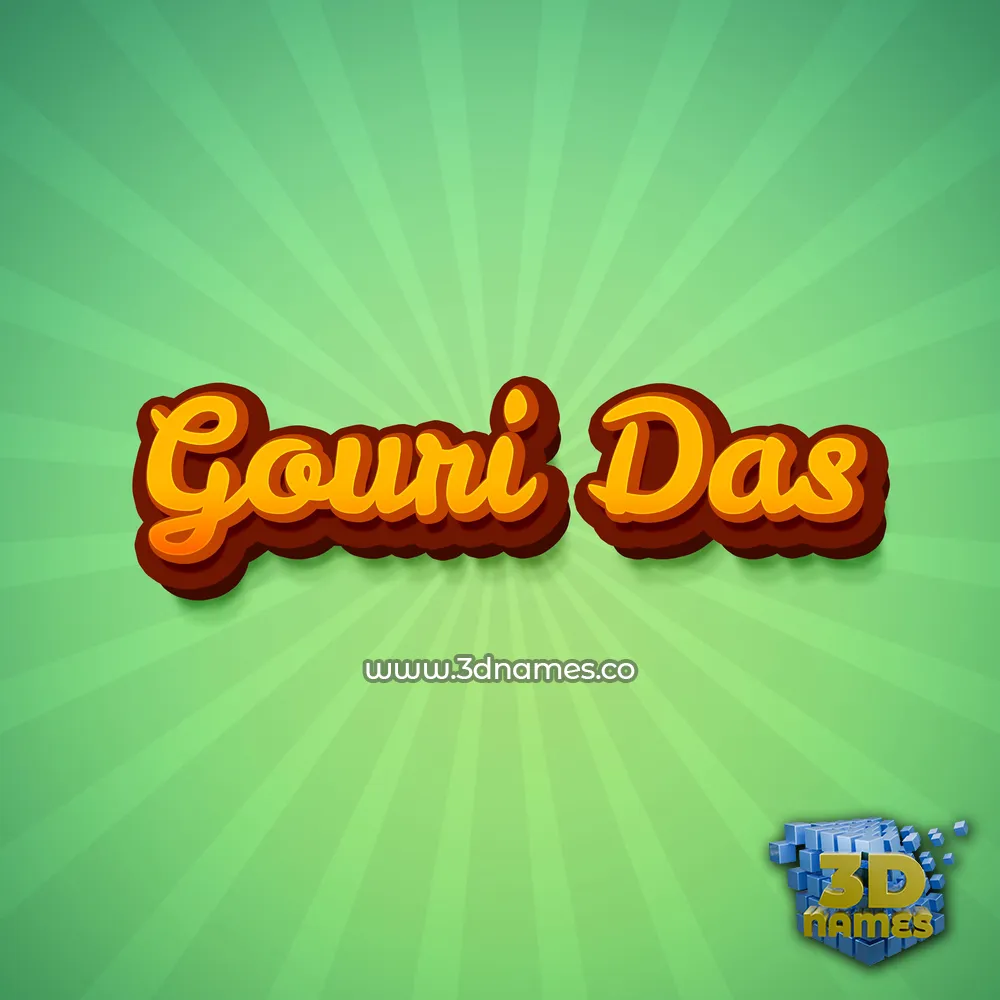 gouri das in Green Rays style - 3D name wallpaper
