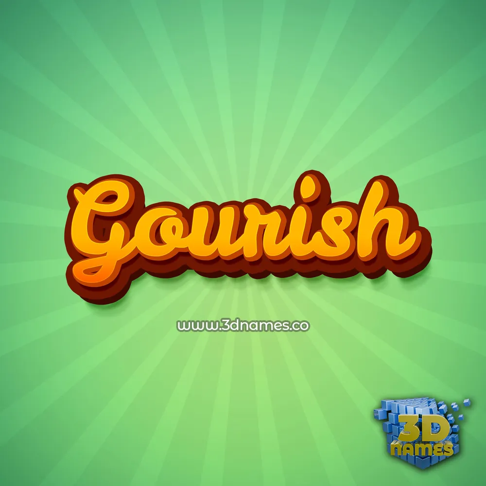 gourish in Green Rays style - 3D name wallpaper