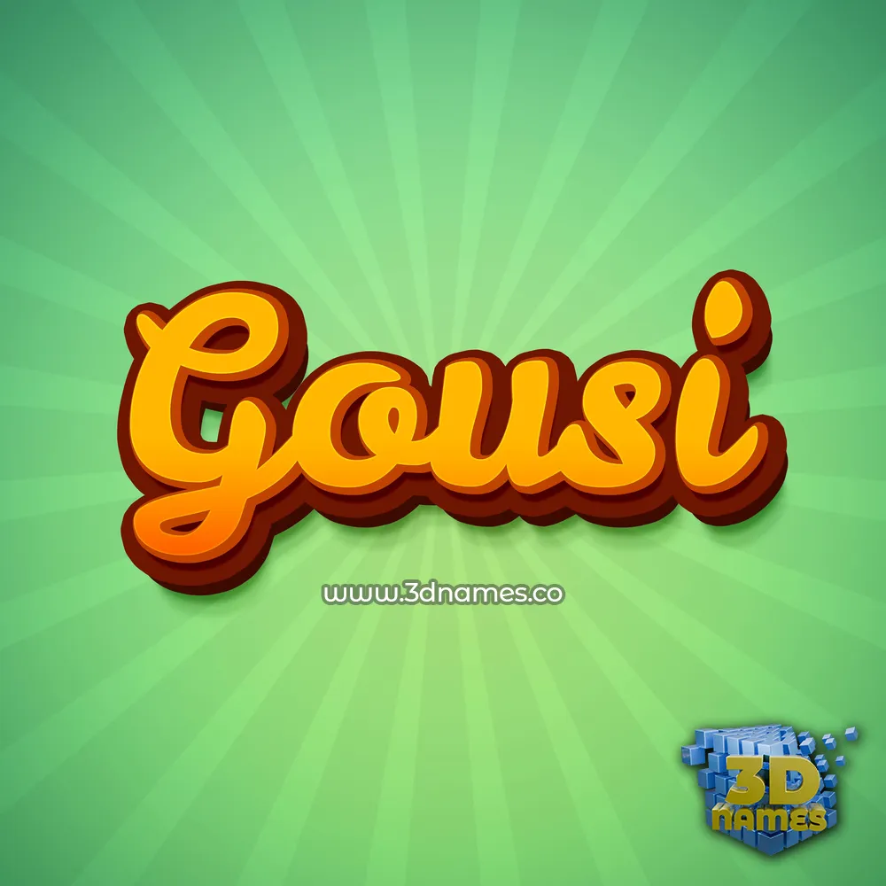 gousi in Green Rays style - 3D name wallpaper