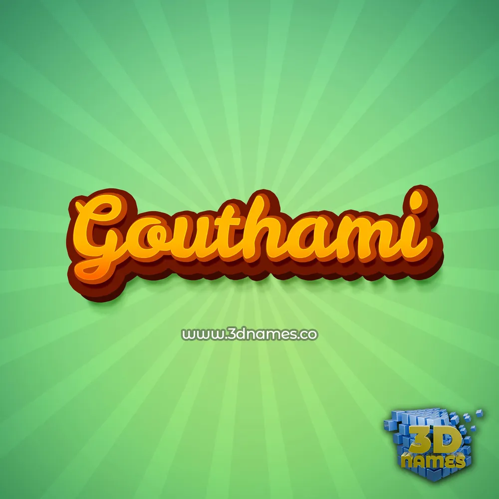 gouthami in Green Rays style - 3D name wallpaper