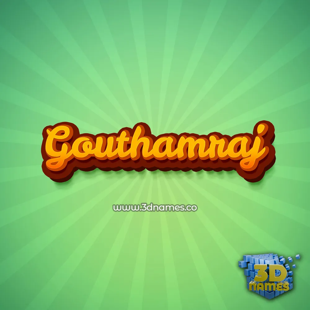 gouthamraj in Green Rays style - 3D name wallpaper