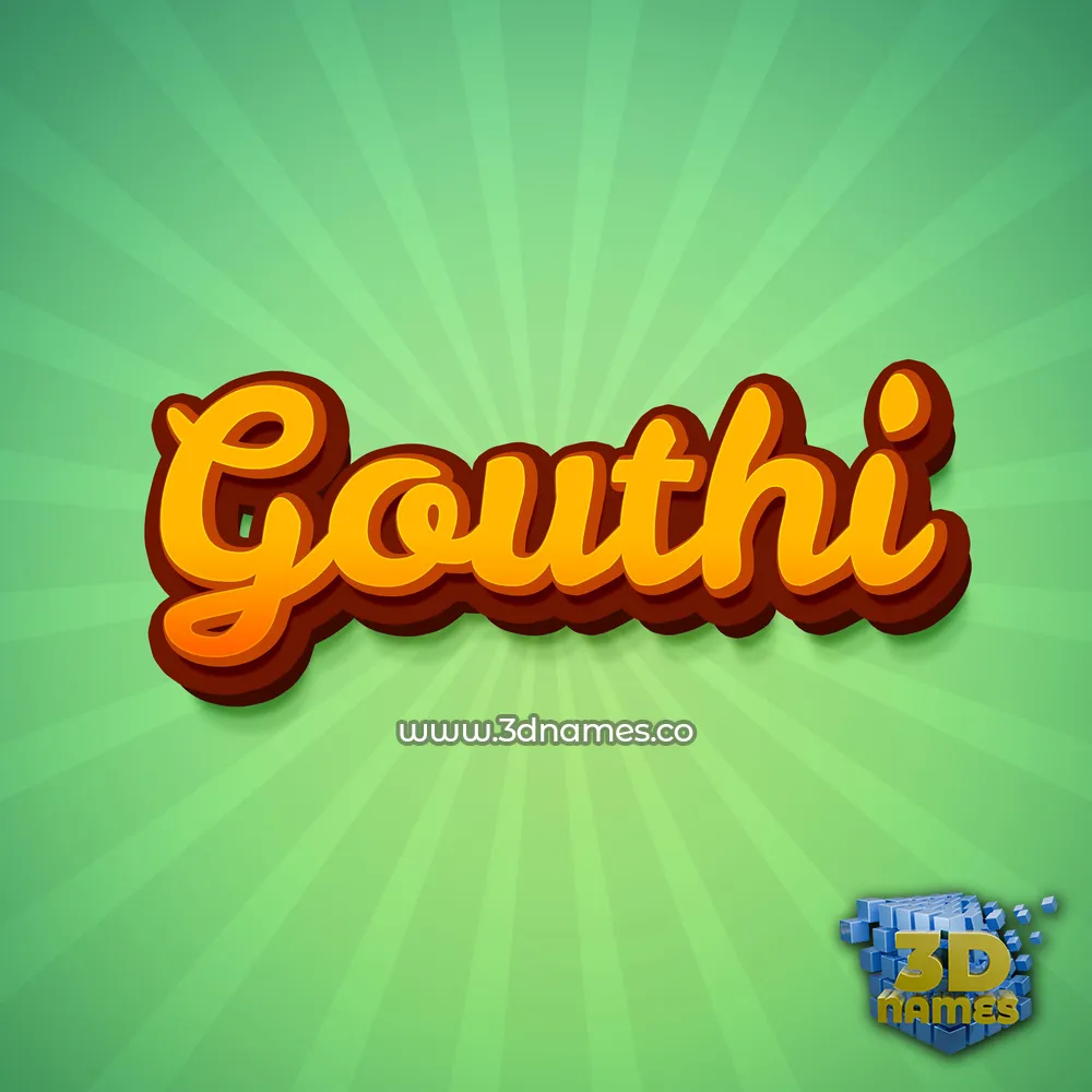 gouthi in Green Rays style - 3D name wallpaper
