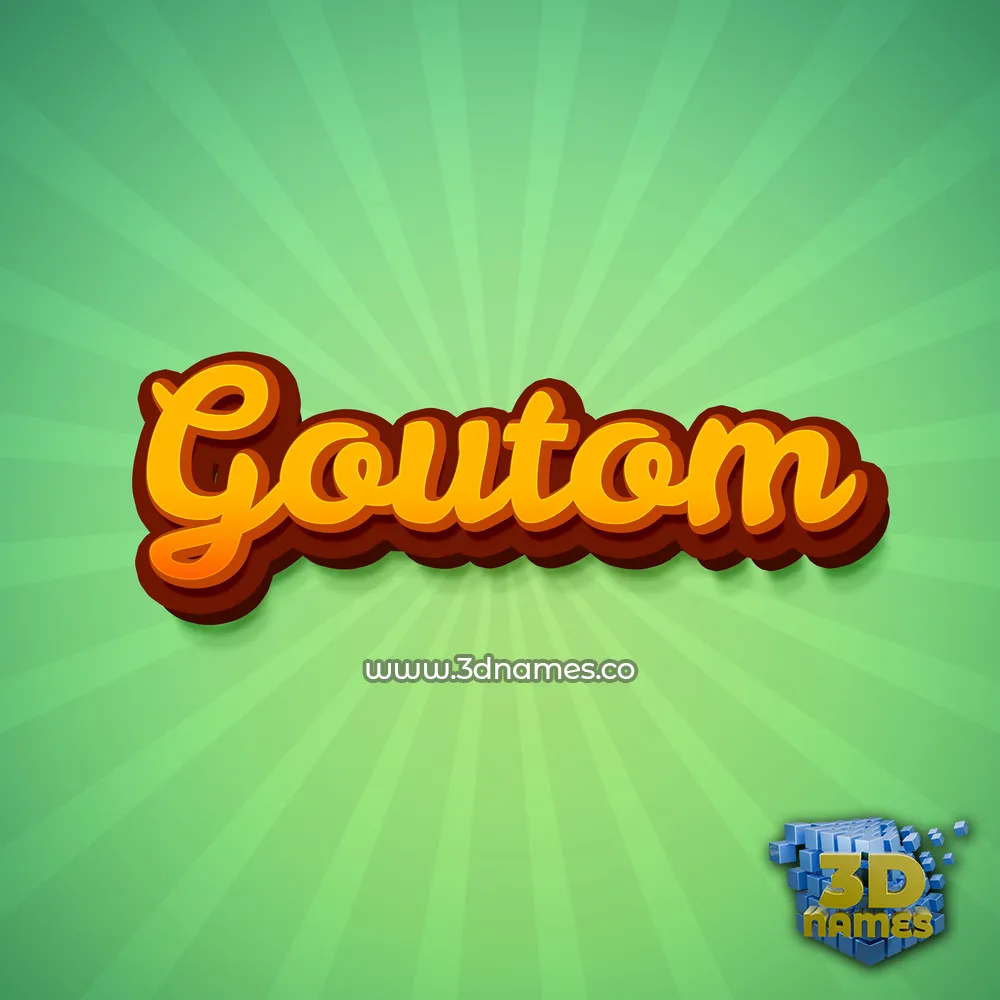 goutom in Green Rays style - 3D name wallpaper