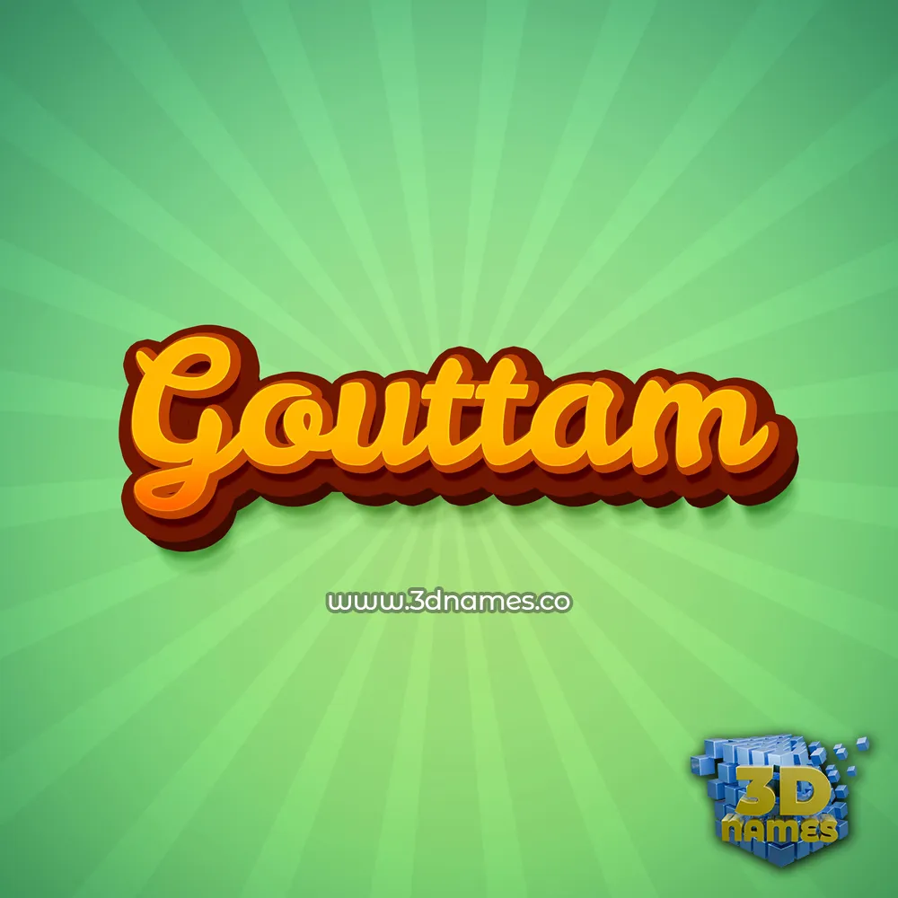 gouttam in Green Rays style - 3D name wallpaper