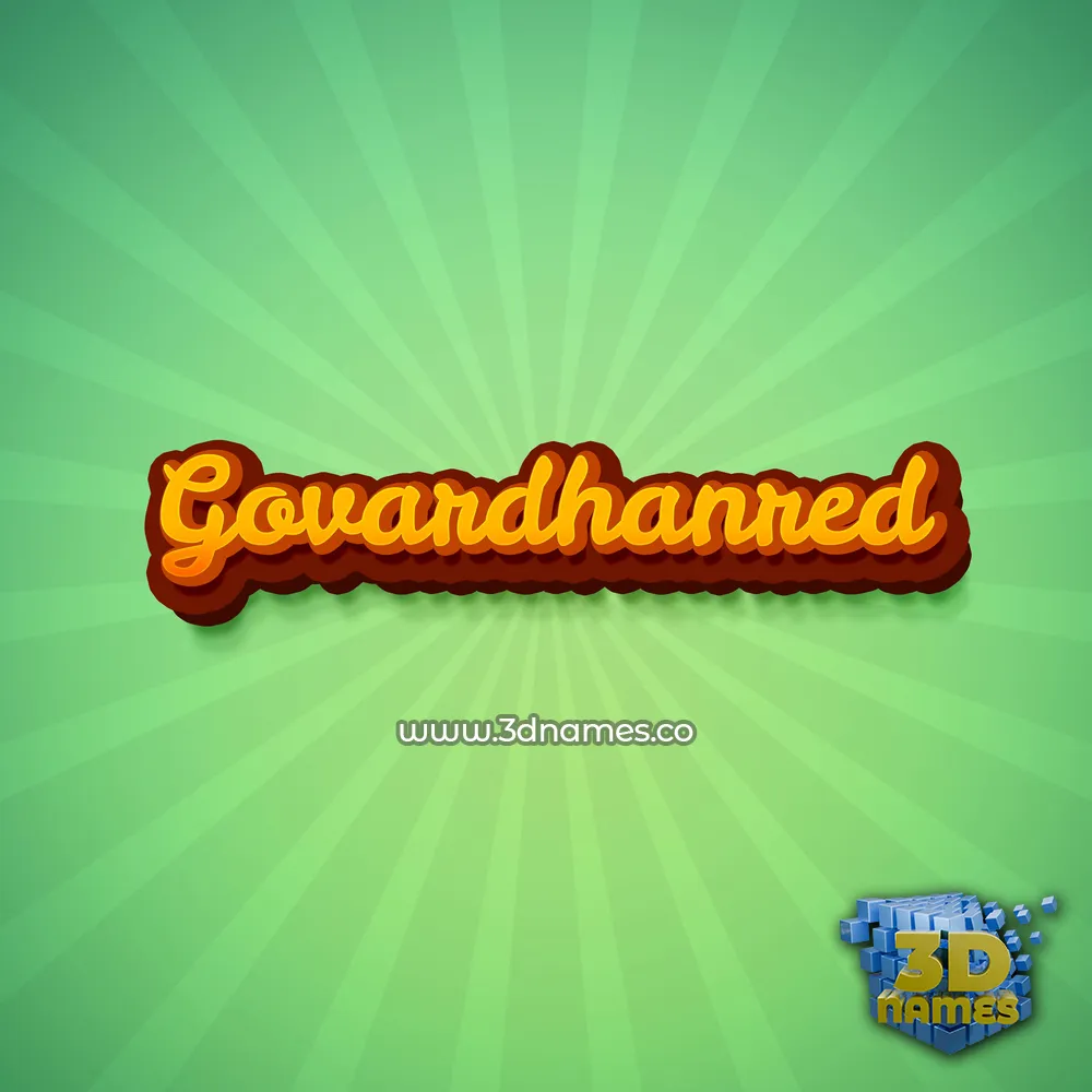 govardhanred in Green Rays style - 3D name wallpaper