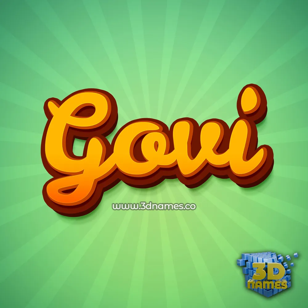 govi in Green Rays style - 3D name wallpaper