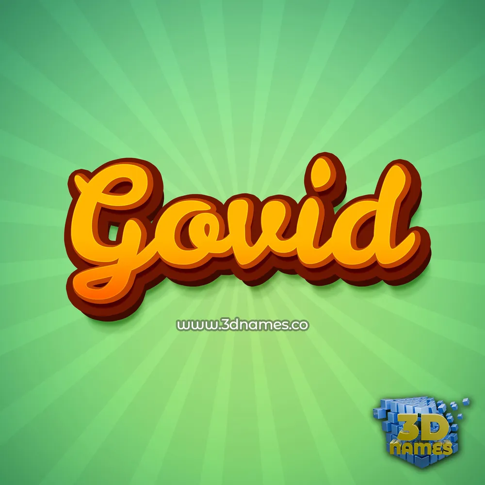 govid in Green Rays style - 3D name wallpaper