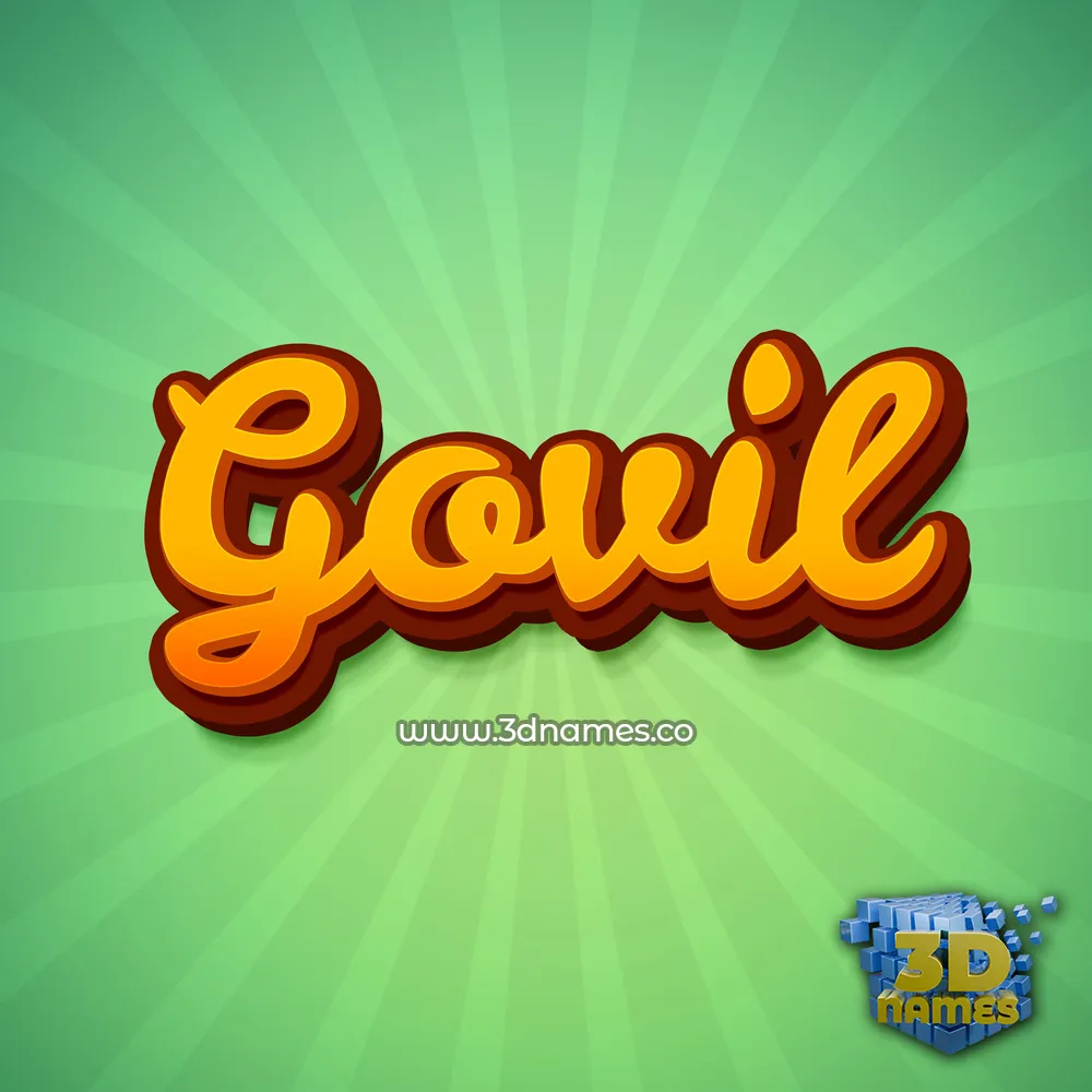 govil in Green Rays style - 3D name wallpaper