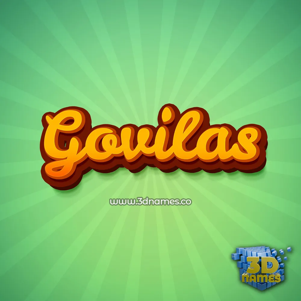 govilas in Green Rays style - 3D name wallpaper