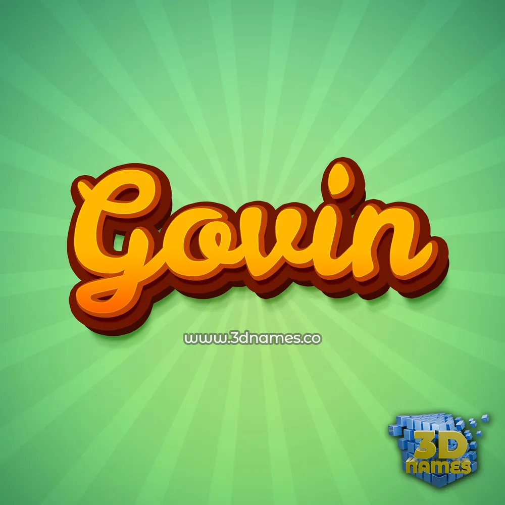 govin in Green Rays style - 3D name wallpaper