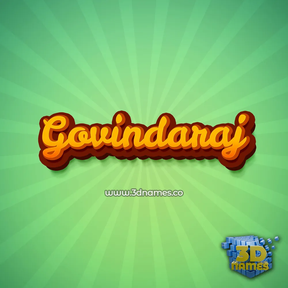 govindaraj in Green Rays style - 3D name wallpaper