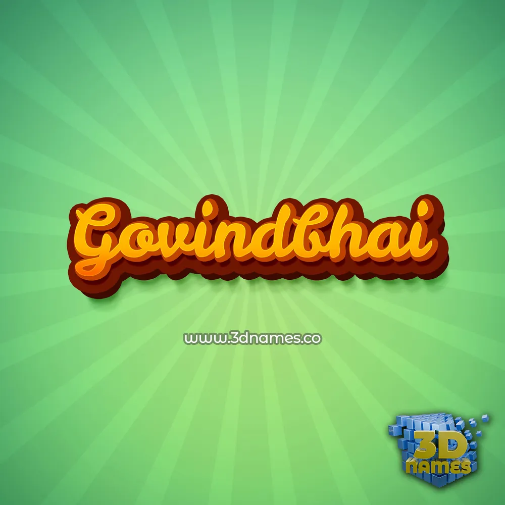 govindbhai in Green Rays style - 3D name wallpaper