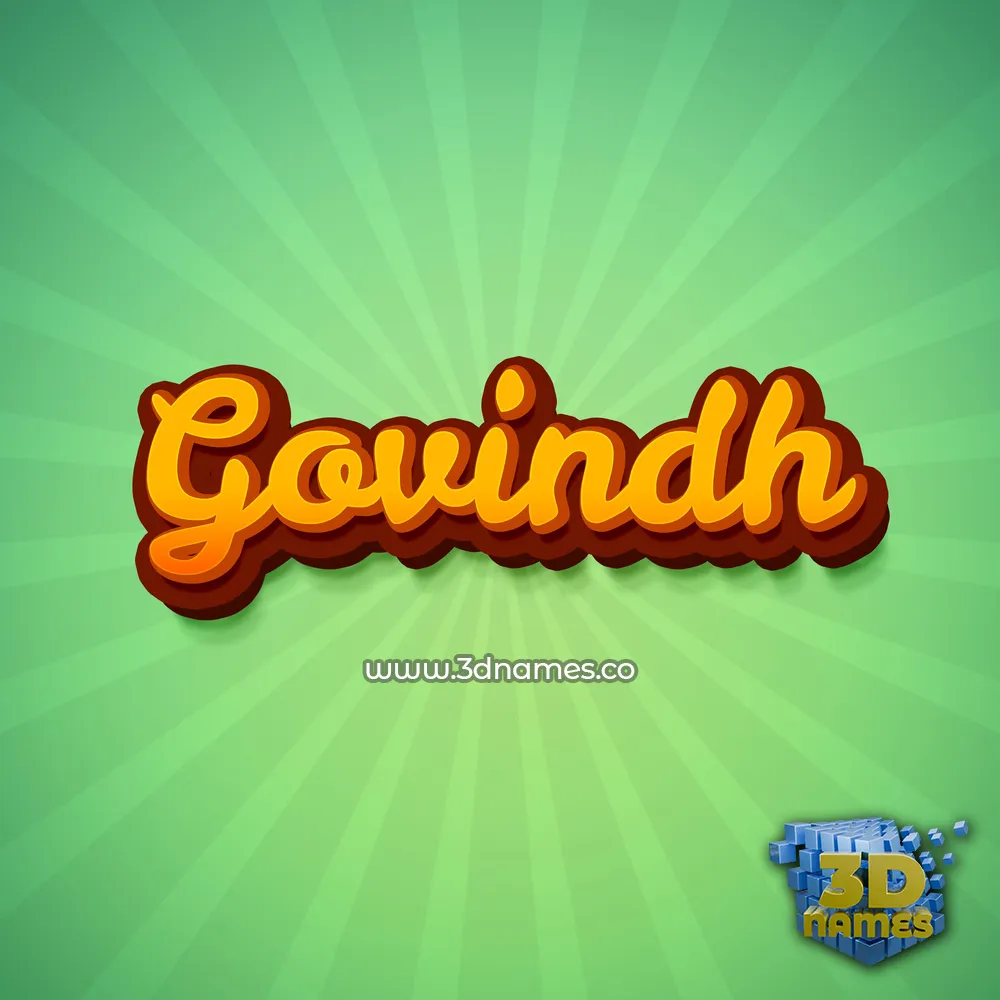 govindh in Green Rays style - 3D name wallpaper