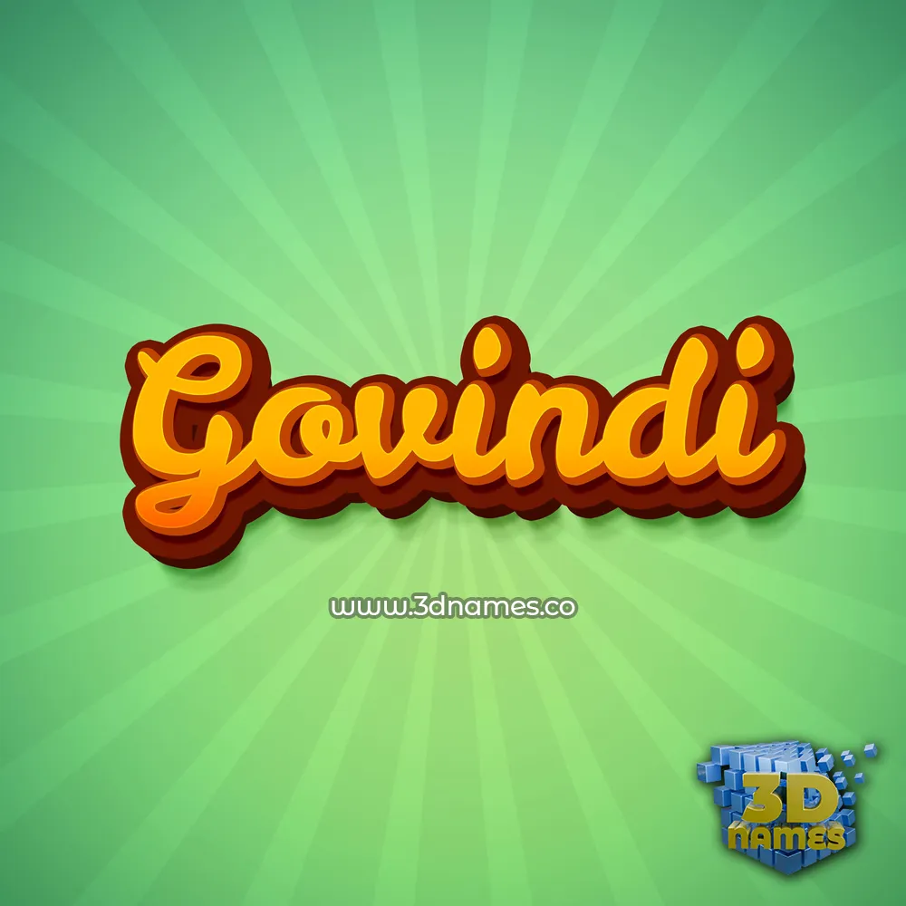 govindi in Green Rays style - 3D name wallpaper
