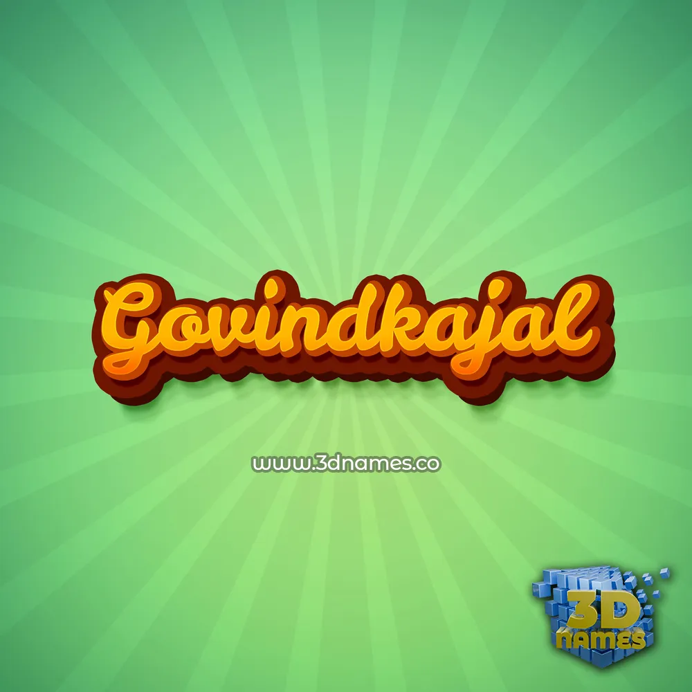 govindkajal in Green Rays style - 3D name wallpaper