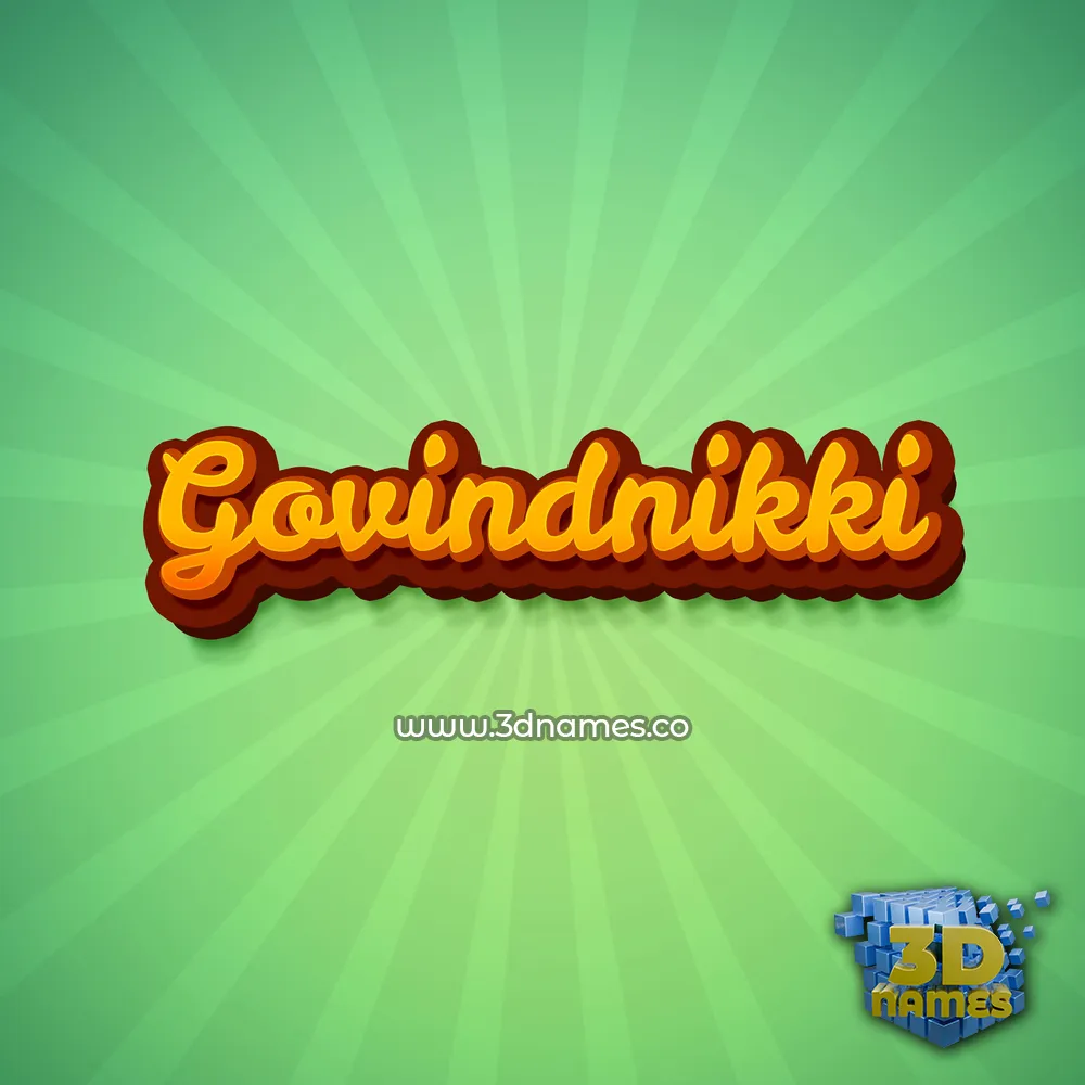 govindnikki in Green Rays style - 3D name wallpaper