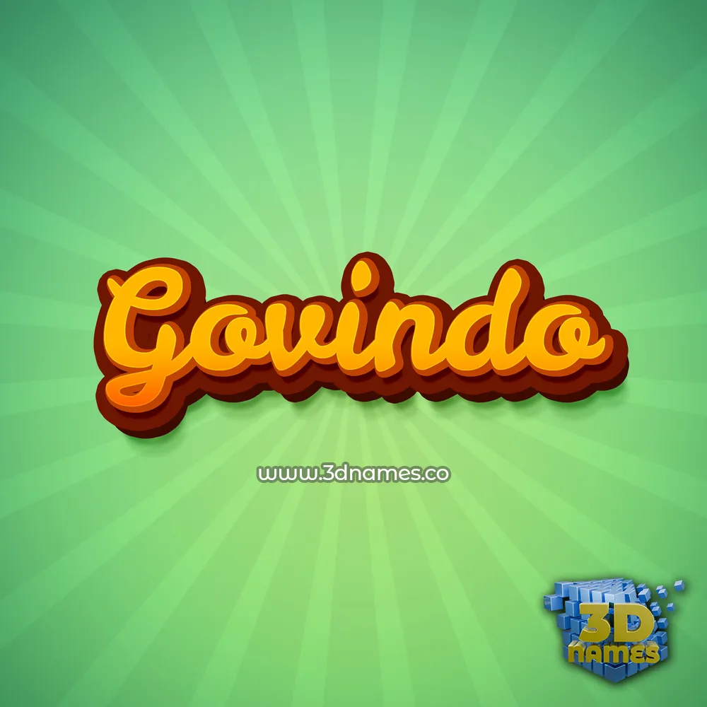 govindo in Green Rays style - 3D name wallpaper