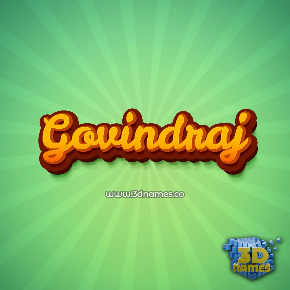 govindraj in Green Rays style - 3D name wallpaper