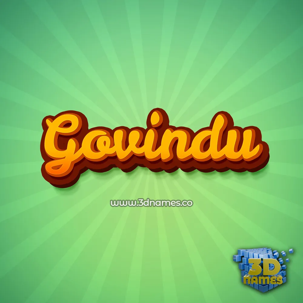 govindu in Green Rays style - 3D name wallpaper