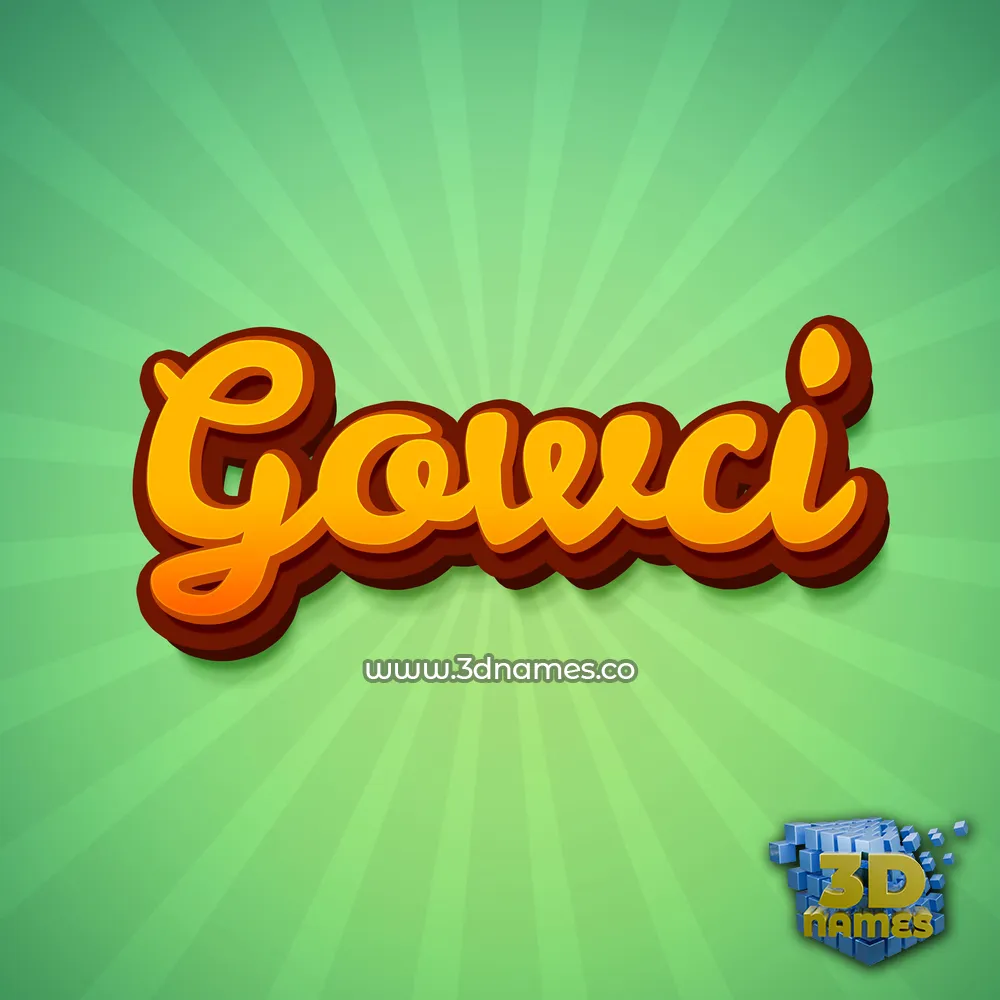 gowci in Green Rays style - 3D name wallpaper