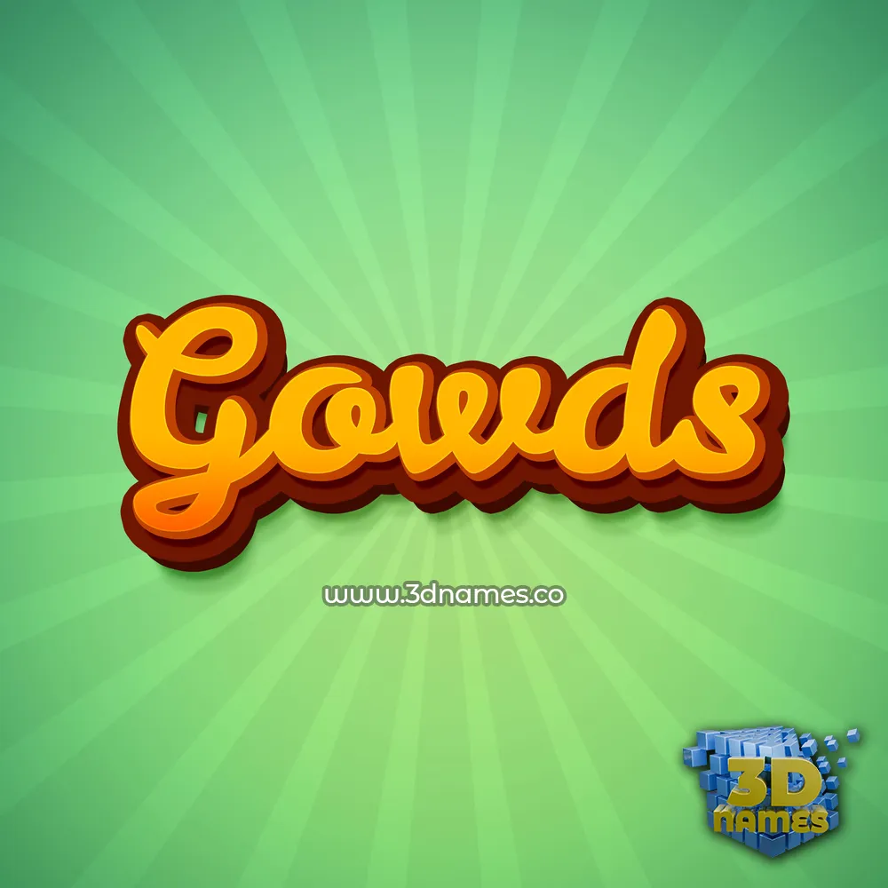 gowds in Green Rays style - 3D name wallpaper