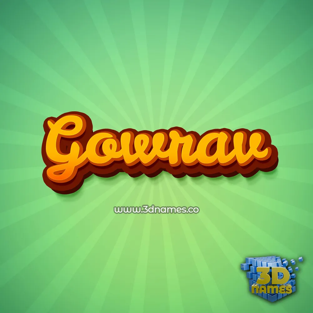 gowrav in Green Rays style - 3D name wallpaper