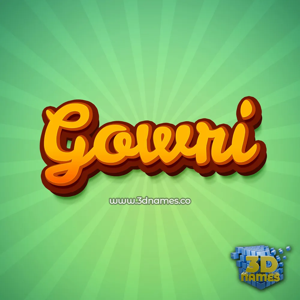 gowri in Green Rays style - 3D name wallpaper