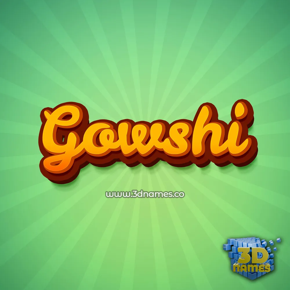 gowshi in Green Rays style - 3D name wallpaper