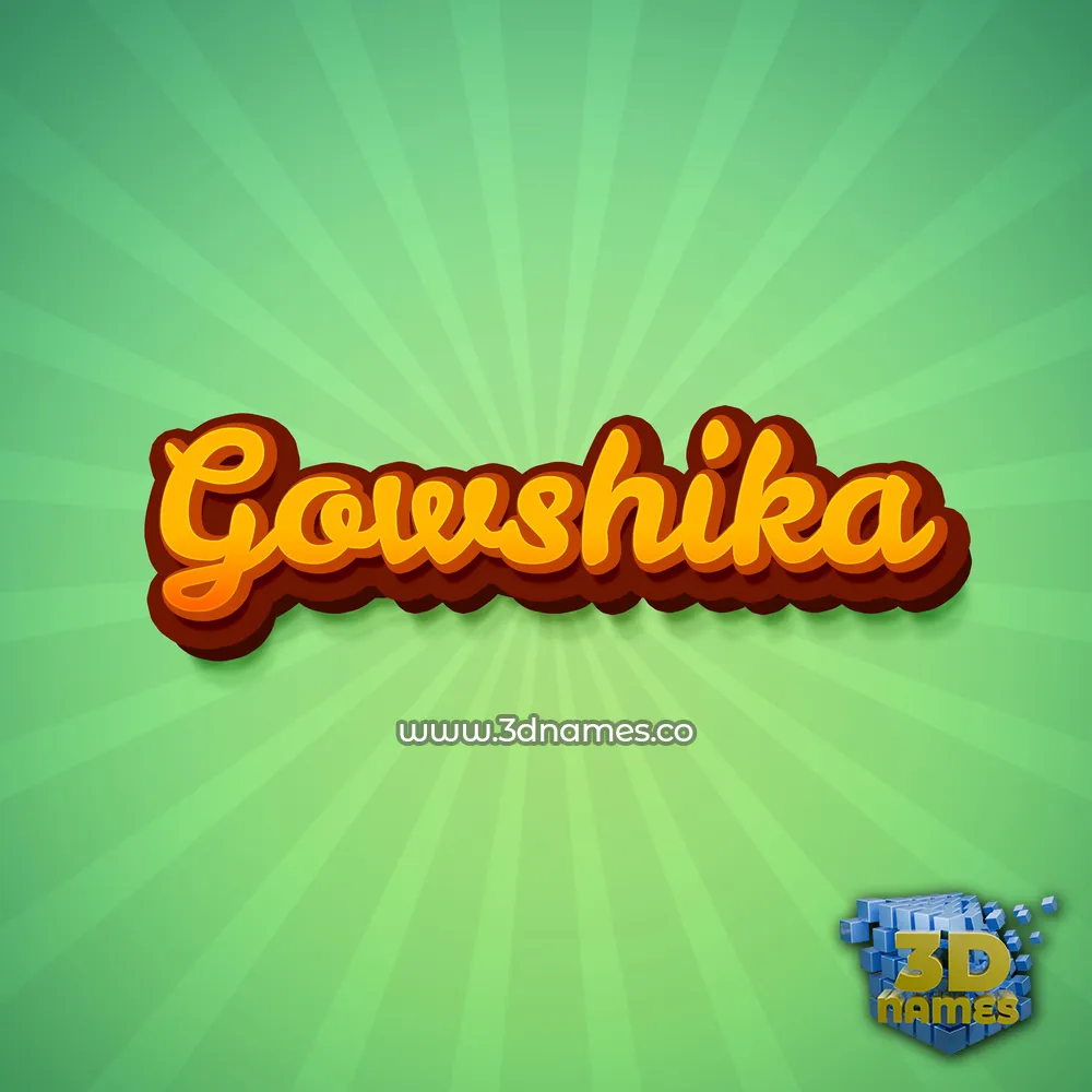gowshika in Green Rays style - 3D name wallpaper