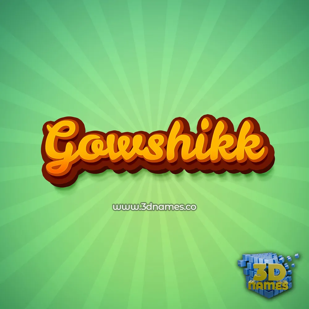 gowshikk in Green Rays style - 3D name wallpaper