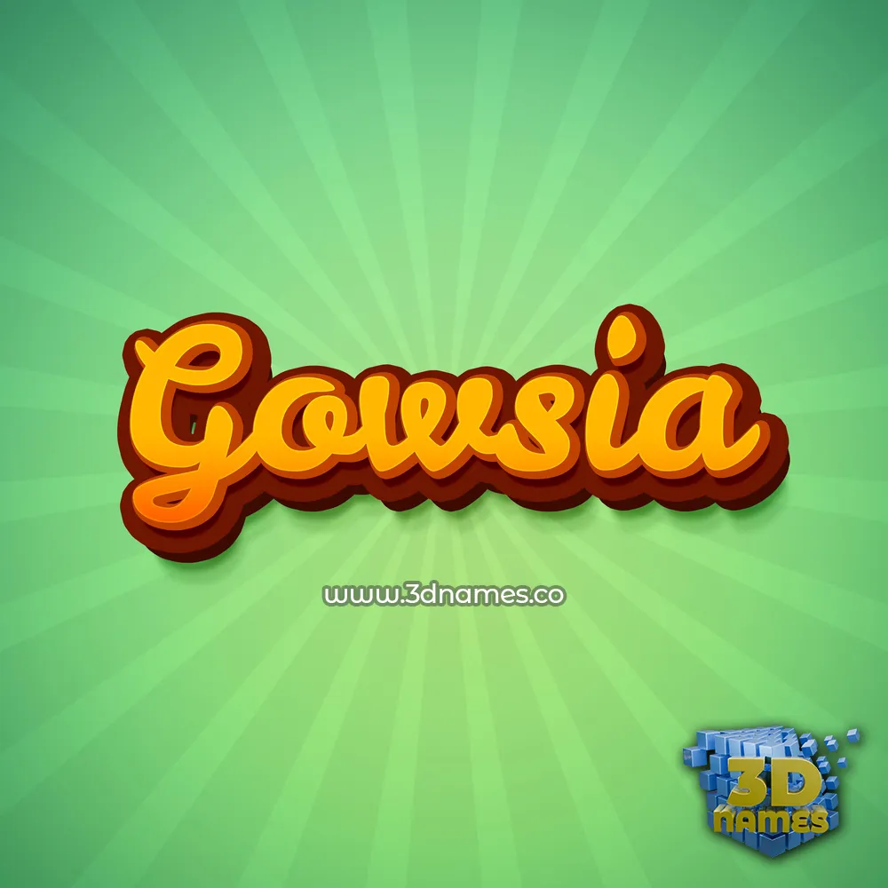 gowsia in Green Rays style - 3D name wallpaper