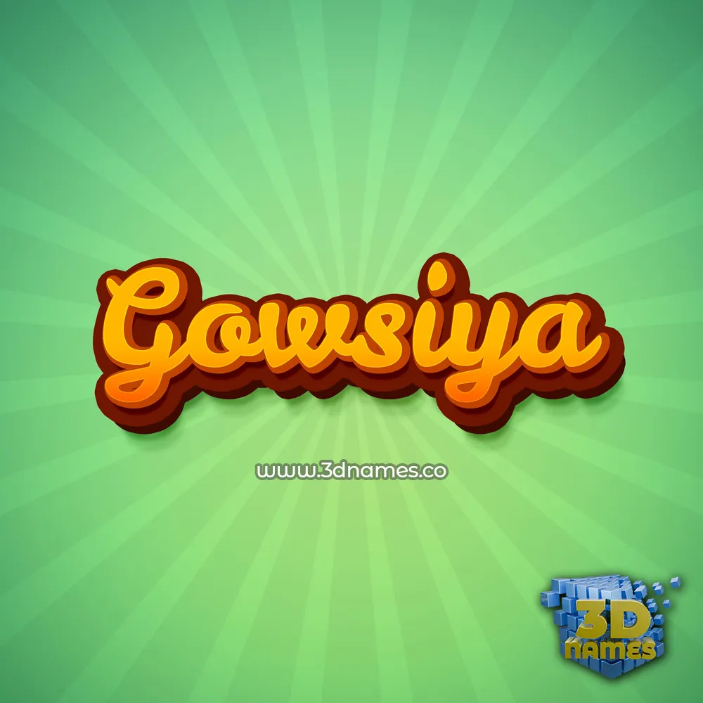gowsiya in Green Rays style - 3D name wallpaper