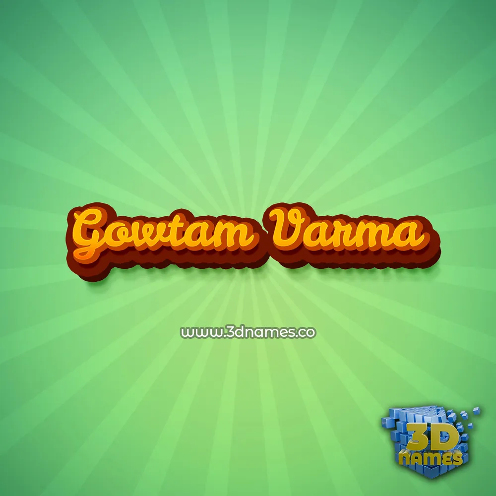 gowtam varma in Green Rays style - 3D name wallpaper