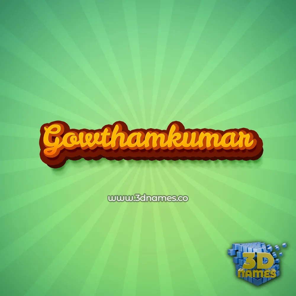 gowthamkumar in Green Rays style - 3D name wallpaper