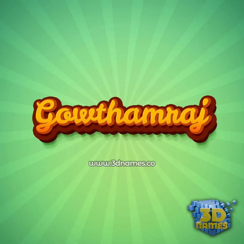 gowthamraj in Green Rays style - 3D name wallpaper