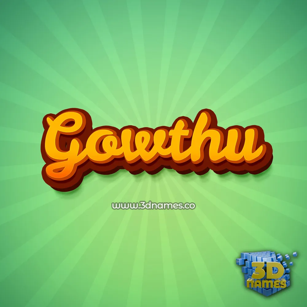 gowthu in Green Rays style - 3D name wallpaper