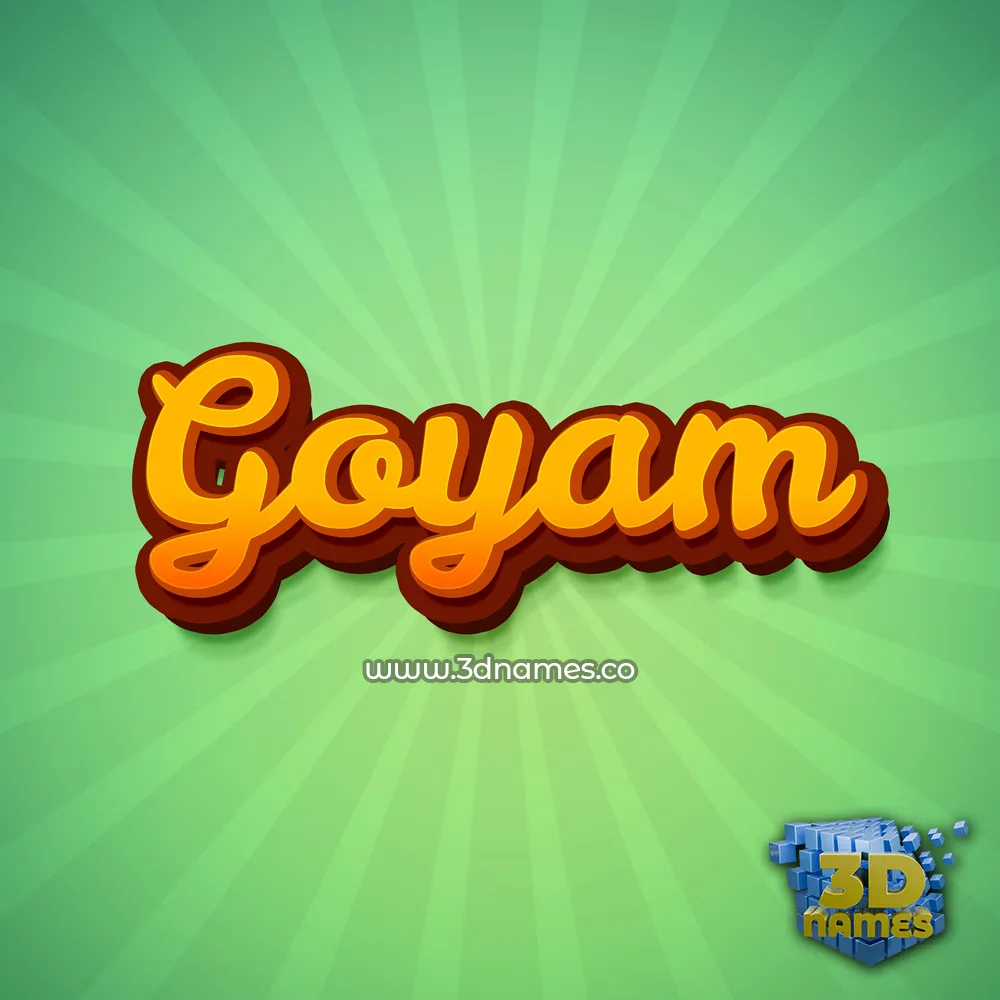 goyam in Green Rays style - 3D name wallpaper