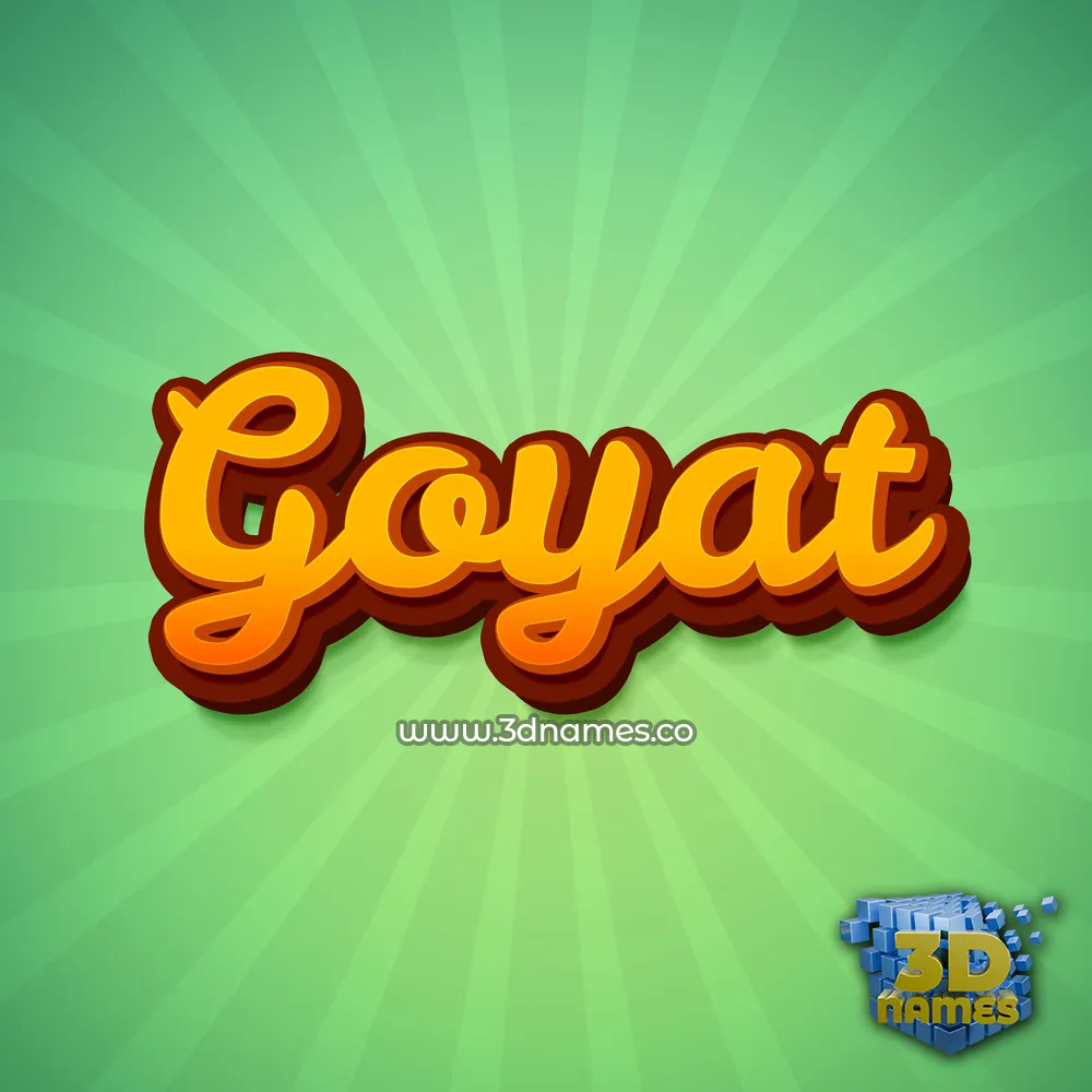 goyat in Green Rays style - 3D name wallpaper
