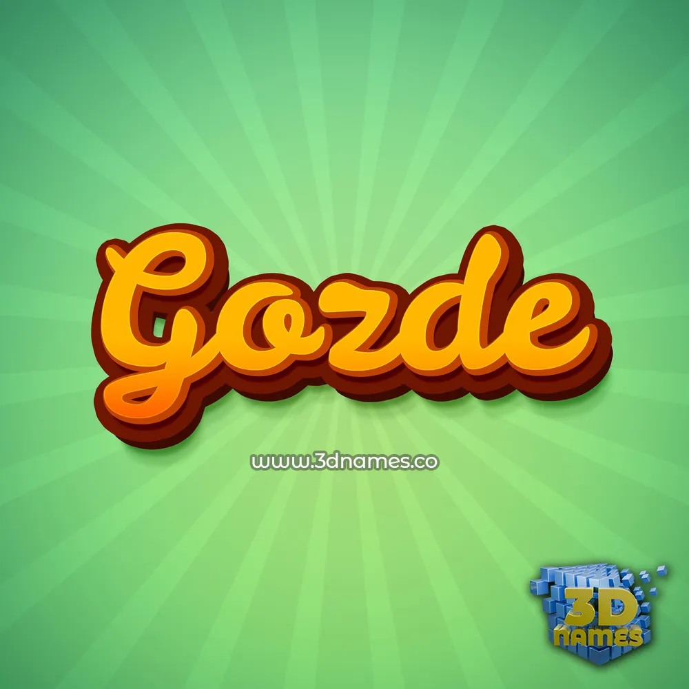 gozde in Green Rays style - 3D name wallpaper