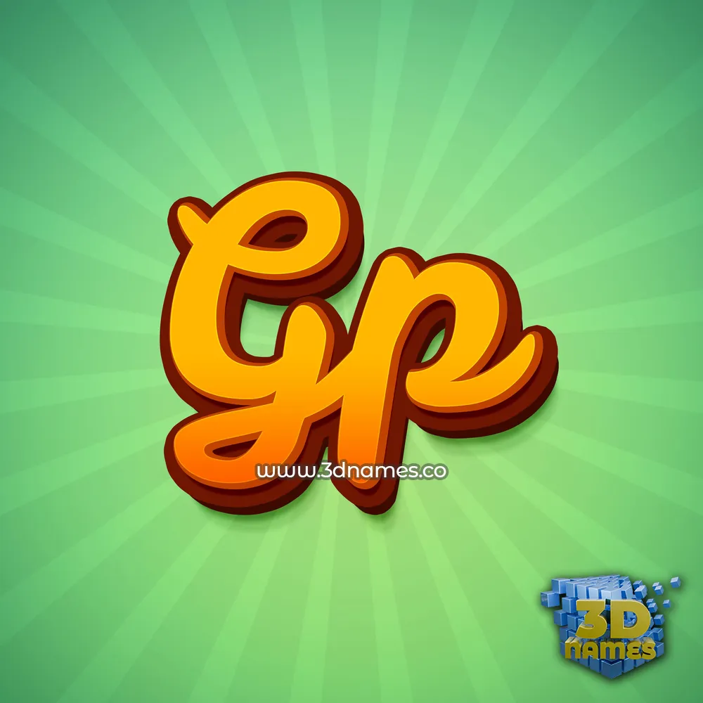 gp in Green Rays style - 3D name wallpaper