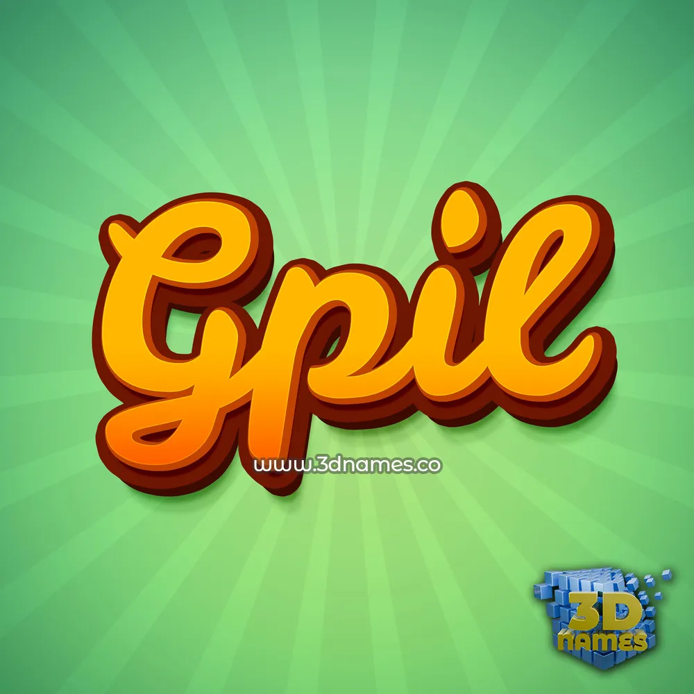 gpil in Green Rays style - 3D name wallpaper