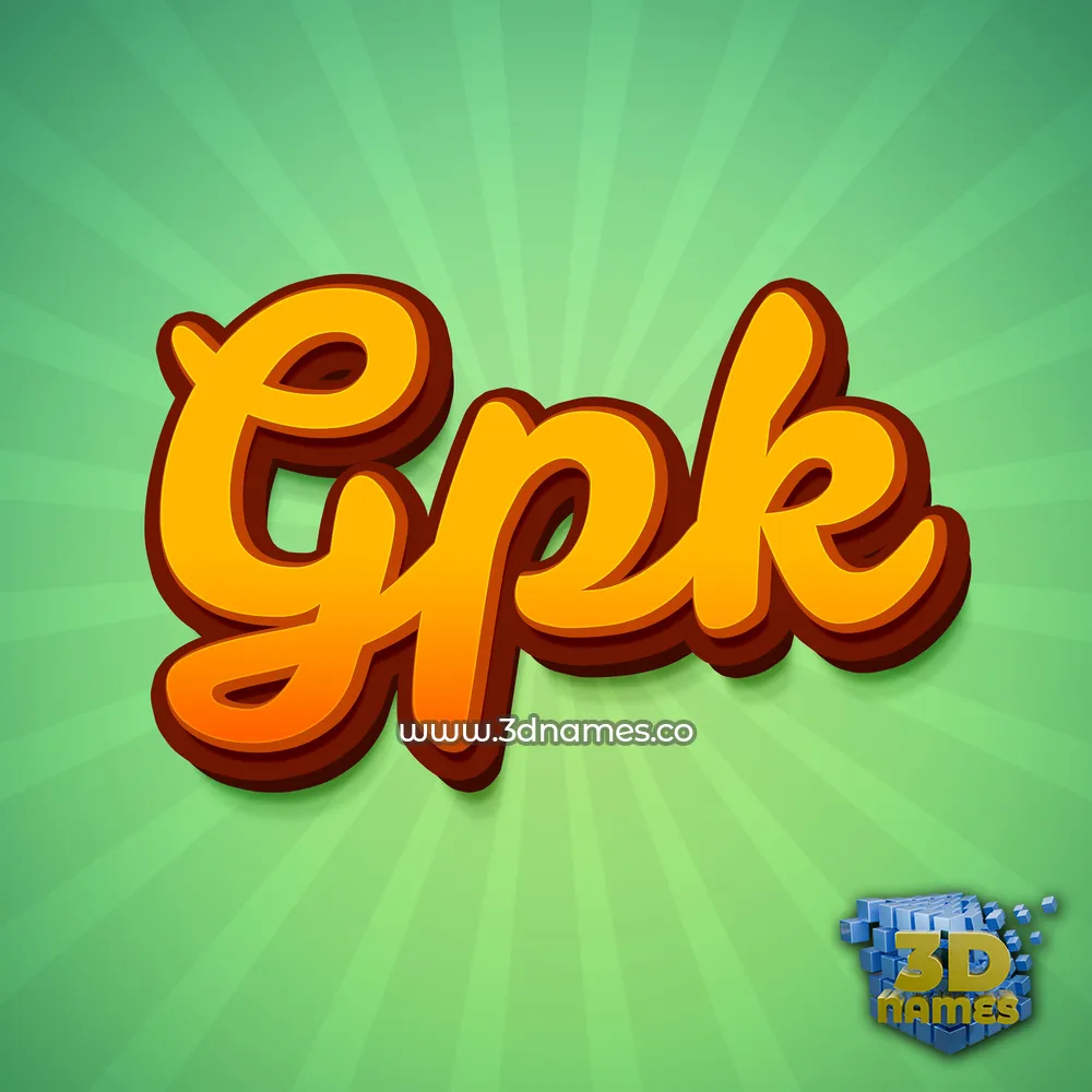 gpk in Green Rays style - 3D name wallpaper