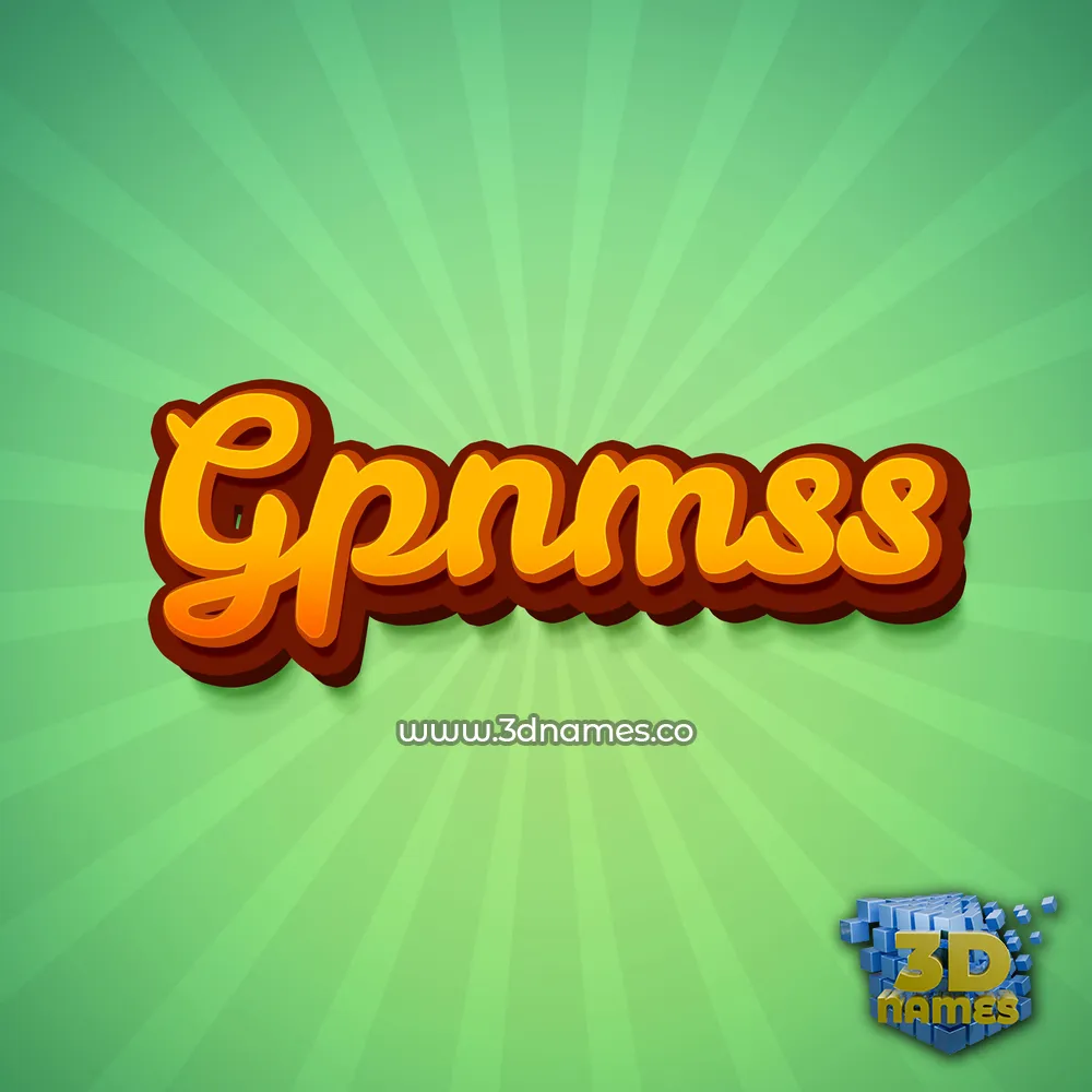 gpnmss in Green Rays style - 3D name wallpaper