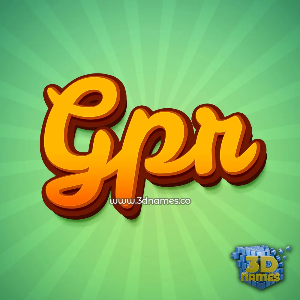 gpr in Green Rays style - 3D name wallpaper