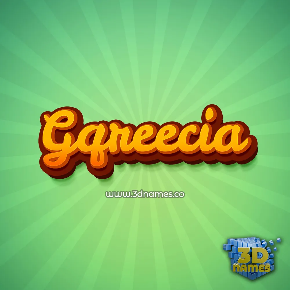 gqreecia in Green Rays style - 3D name wallpaper