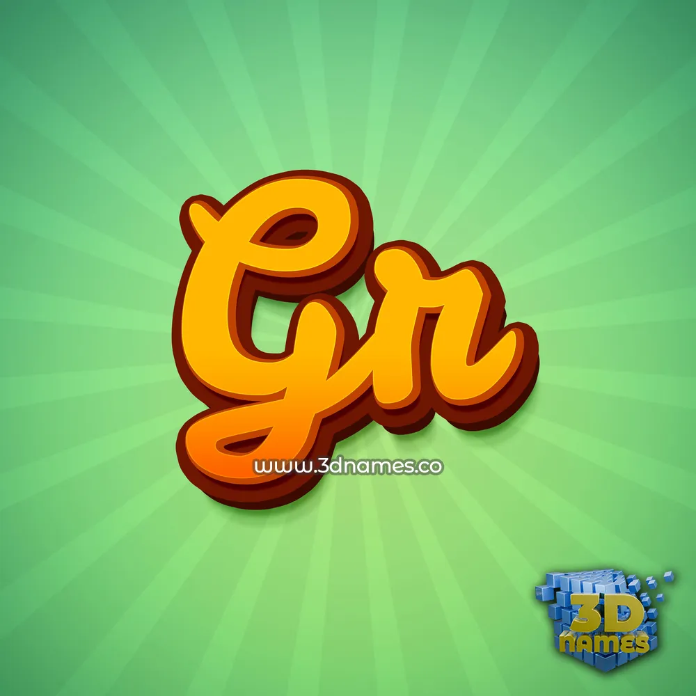 gr in Green Rays style - 3D name wallpaper