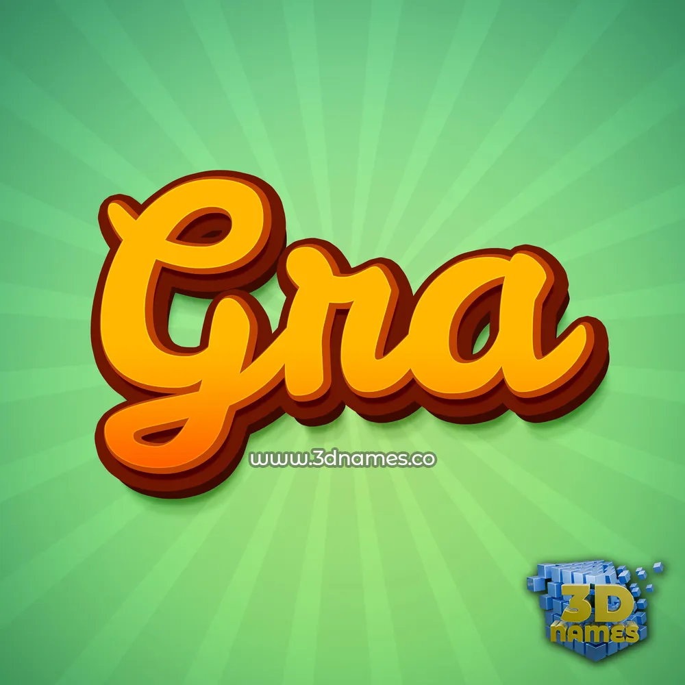gra in Green Rays style - 3D name wallpaper