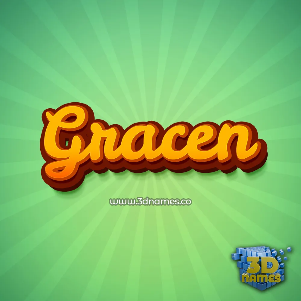 gracen in Green Rays style - 3D name wallpaper
