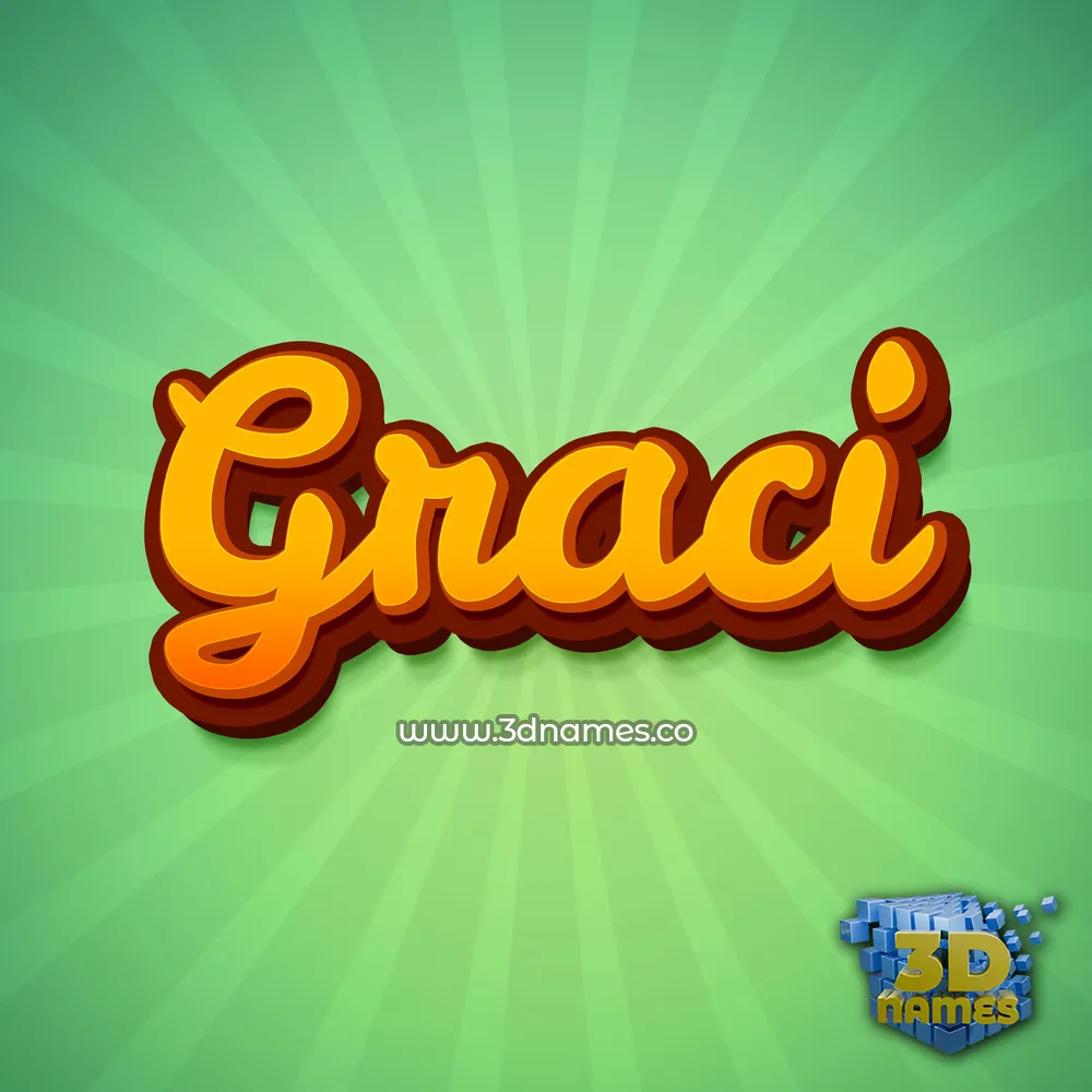 graci in Green Rays style - 3D name wallpaper