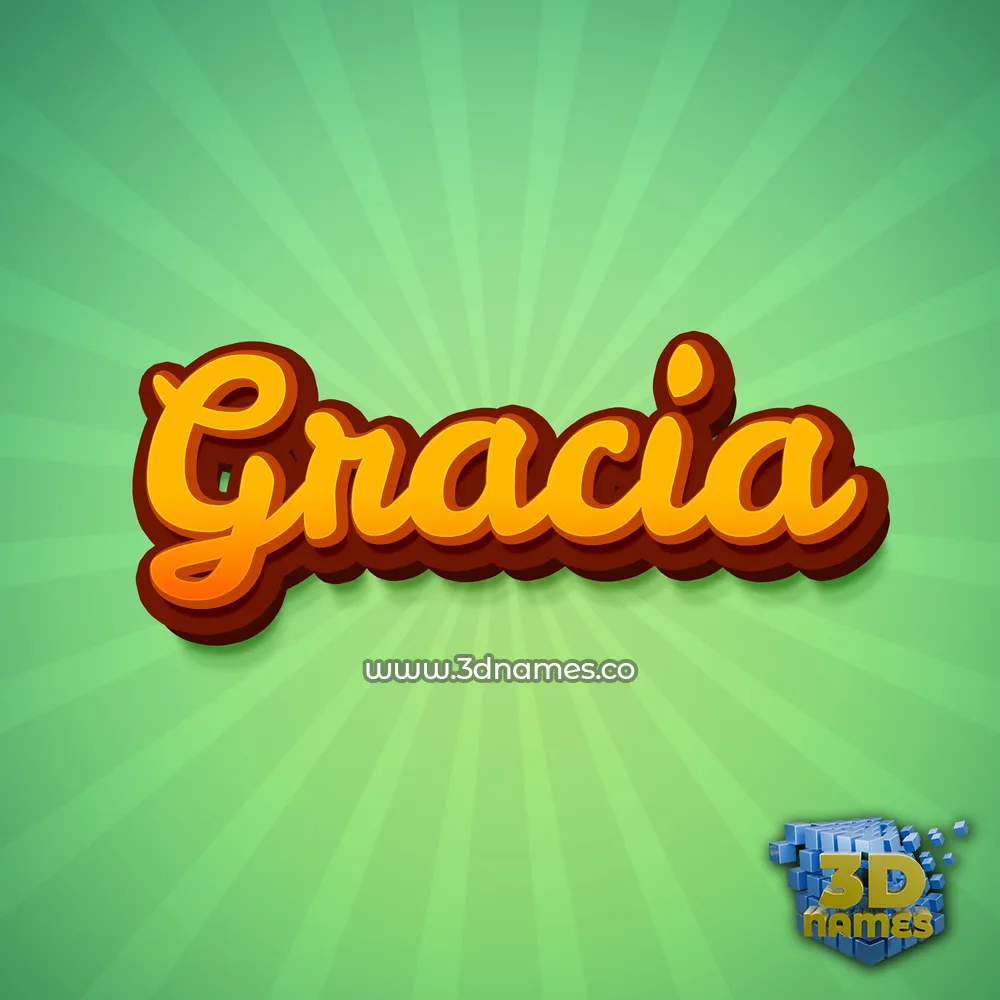 gracia in Green Rays style - 3D name wallpaper
